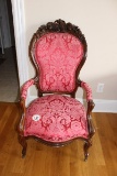 Victorian Upholstered Wooden Framed  Arm Chair