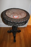 English Candle Stand, Marble Top, Ball and Claw Foot