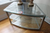 Metal Frame Glass TV Stand