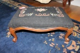 Wooden Frame Needle Point Foot Stool