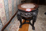 English Victorian style Plant Stand, ball and claw foot, marble insert