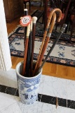 Oriental style Container, W/(10) Walking Sticks/Canes