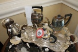 Contents Silver-plate tray, coffee and tea urns, creamer, sugar