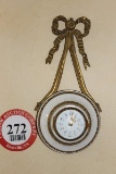 Porcelain and Brass Wall Clock, 13 Jewel