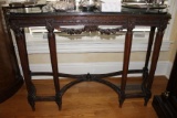 Marble Top English Federal style Hall Table, (marble broken)