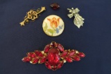 (4) Costume Vintage Broaches