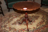 Single Pedestal Table Round Walnut Game Table