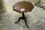 Walnut Single Pedestal Side Table