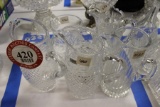(5) Crystal and Pressed Glass Pitchers