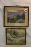 (2) Framed Landscape Scene, 17