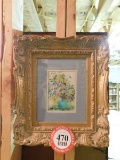 (4) Framed Water Colors, Floral, (2) 15