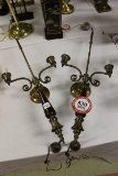 (2) Brass Candle Stick Wall Sconces