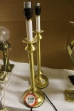 (2) Brass Candle Stick Table Lamps