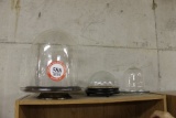 (3) Clear Glass Covered Dishes, Cake Saver, Cheese Tray