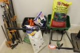 (2) Lawn Spreaders, Sprinkler, Weed Stopper, etc.