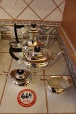 Silver-plate Coffee and Tea Set, Urns, Creamer & Sugar