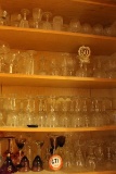 Contents Cabinet, Various Glassware, Stemware, Pressed Glass, Martini Glass