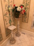 (2) Marble Plant Stands