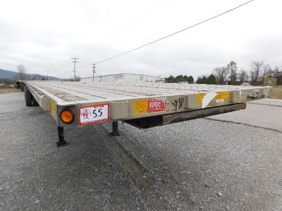 1999 Utility 48' x 102" Flatbed Trailer, Aluminum Bed, Steel Frame, spread