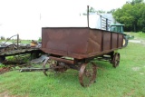 Steal Wheeled Antique horse drawn grain wagon