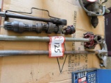 Ridgid die wrench and various size pipe dies