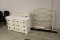 White Lacquer 6-Drawer Chest, 3-Drawer Chest, Full size Bed, (2) Night Stan