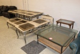 Glass Top Coffee Table, (4) Sofa Tables, w/glass inserts, Coffee Table, (3)