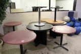 (6) Single Pedestal Tables, (1) 24