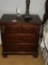 Wooden Poster Bed w/ Dresser and Mirror, 3-Drawer Night Stand