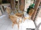 Rattan Dining Set w/ (4) Chairs, Glass Top Table, 42