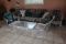 White Wrought Iron Coffee Table (2) Side Chairs, Sofa and (2) Matching Side