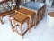 Set of Nesting Tables, (1) Marble Top (2) Wicker Topped