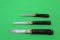 (3) IHER Vintage Lock Back, Automatic Knives, Black Synthetic Handles