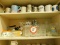 Contents of (2) Shelves, Various Coffee Cups, Clear Water Glasses, Etc.