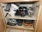 Contents of Cabinet, Various Kitchenware, Bread Pans, Muffin Tins, Mixing B