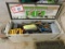 Tool Box and Contents, Misc Wrenches, Screw Drivers, Drill Bits, Nut Driver