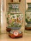 Decorative Oriental Urn, Porcelain, Cloisonne w/ Wooden Base