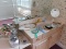 Contents of Bathroom Counter, Decorative Mirrors, Soap Dishes, Etc.