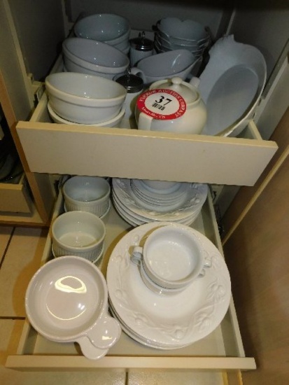 Contents of Cabinet, Various Bowls, Plates, Etc.