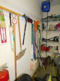 Various Mops, Squeegee, Cleaning Chemicals, Scrub Brushes, Etc.