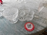 (3) Waterford Crystal Pieces, Divided Serving Tray, Stemware Bowl, (1) Stem
