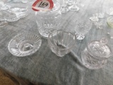 (6) Pressed Glass and Leaded Crystal Pieces, (2) Lidded Jars, (2) Bowls