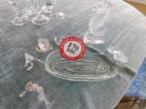 Waterford Crystal Sea Horse, (4) Crystal Figurines, Pressed Glass Bowl