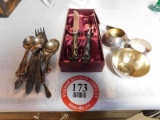 Various Flatware Pieces, (8) Sterling Silver Spoons, (6) Silver Plate Flatw