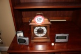 Hamilton Mantle Clock and (3) Alarm Clocks