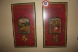 (2) Italian Themed Planted Wooden Wall Plaques