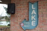 Metal 'Lake This Way' Sign