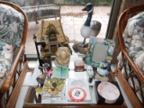 Misc Decorative Items, Ashtrays, Figurines, Picture Frames, Brass Bell, Etc