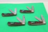 (4) Camillus American Wildlife, Series Large, 2 Blade, Trappers Stag Handle