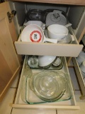 Contents of Cabinet, Porcelain Cookware, Etc.